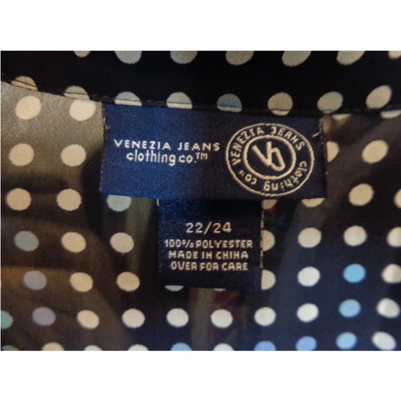 VENEZIA JEANS WOMEN'S SHIRT SIZE 22/24,POLKA DOTS,SHEER,BELL SLEEVE. - Picture 4 of 4